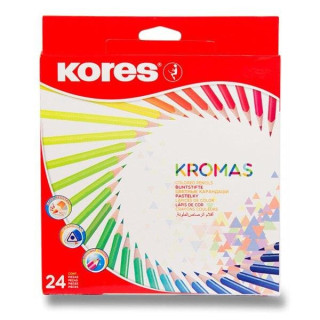KROMAS, trojhrannďż˝ pastelky 3 mm / 24 barev