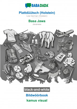 BABADADA black-and-white, Plattduutsch (Holstein) - Basa Jawa, Bildwoeoerbook - kamus visual
