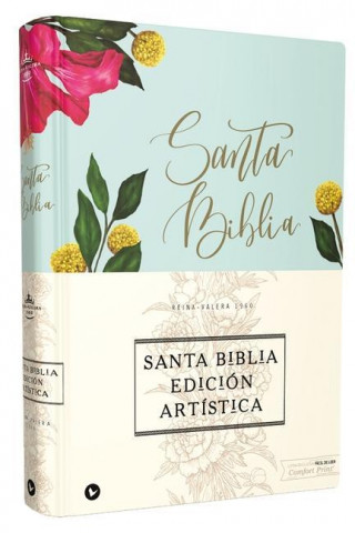 Reina Valera 1960 Santa Biblia Edicion Artistica, Tapa Dura/Tela, Floral, Canto con Diseno, Letra Roja