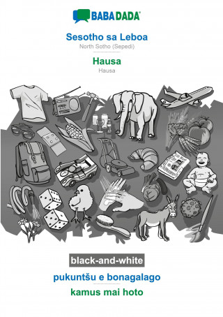 BABADADA black-and-white, Sesotho sa Leboa - Hausa, pukuntsu e bonagalago - kamus mai hoto