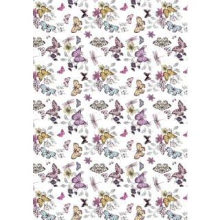 DecoMaché papír FSC Mix 22 g motýli v pastelových barvách 26 x 37,5 cm