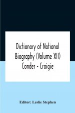 Dictionary Of National Biography (Volume Xii) Conder - Craigie