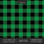 Green Plaid Scrapbook Paper Pad 8x8 Decorative Scrapbooking Kit for Cardmaking Gifts, DIY Crafts, Printmaking, Papercrafts, Check Pattern Designer Pap