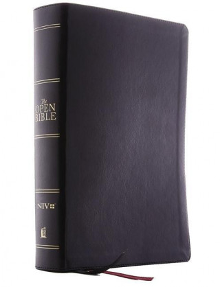 The Niv, Open Bible, Leathersoft, Black, Thumb Indexed, Red Letter Edition, Comfort Print: Complete Reference System