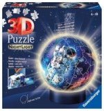 Ravensburger 3D Puzzle 11264 - Nachtlicht Puzzle-Ball Astronauten im Weltall - 72 Teile - ab 6 Jahren, LED Nachttischlampe mit Klatsch-Mechanismus