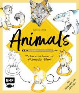 Animals - 25 Tiere zeichnen mit Watercolor-Effekt