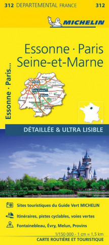 Essonne, Paris, Seine-et-Marne - Michelin Local Map 312