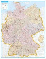 Poster PLZ Deutschland. Postleitzahlenkarte; Maßstab 1:700 000