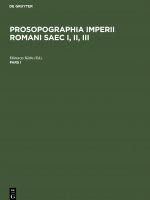 Prosopographia Imperii Romani Saec I, II, III. Pars I