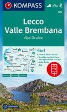 KOMPASS Wanderkarte 105 Lecco, Valle Brembana, Alpi Orobie 1:50.000