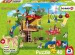 Farm World, Fröhliche Hunde. Puzzle 40 Teile, mit Add-on (eine Original Figur)