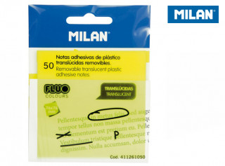 Karteczki samoprzylepne Milan FLUO przezroczyste żółte 76x76, 50 szt.