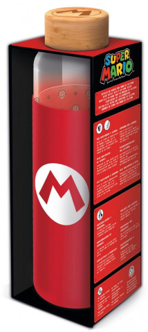 Skleněná láhev s návlekem Super Mario 585 ml