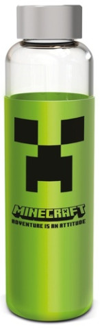 Skleněná láhev s návlekem Minecraft 585 ml