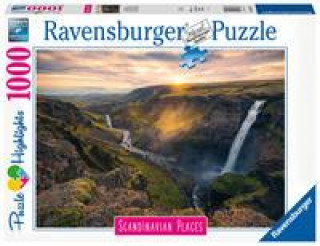 Ravensburger Puzzle Skandinávie - Vodopád Haifoss, Island 1000 dílků