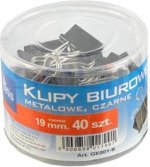 Klipy 19 mm Tetis 40 sztuk czarne