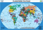 Planisphère Relief - Planisphère politique - Carte murale