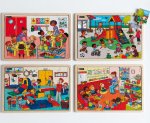 Puzzles bois Ensemble à l'école