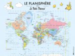 LE PLANISPHERE AVEC LE PETIT PRINCE - POSTER
