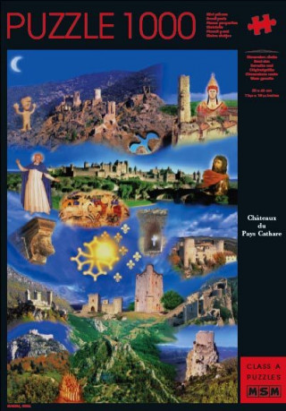 PUZZLE 1000 PIECES CHATEAUX DU PAYS CATHARE 30X46 CM (XXX)(Gra)
