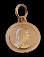 Médaille Or mat - ronde - Vierge