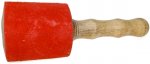 Bâton bol chantant - bois et cuir rouge - 21x7 cm