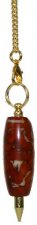 Pendule Perle DZI rouge/beige