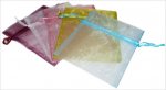 Pochettes Organza Turquoise - Lot de 5