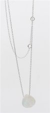 Collier Briolette facettée Pierre de Lune 13 mm - Argent 925