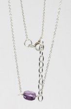 Collier en argent, coussin d'Améthyste du Brésil 7 mm