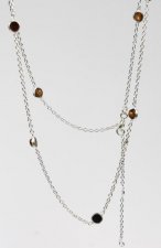 Collier en argent 8 pierres serties Oeil de Tigre