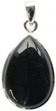 Pendentif Obsidienne Noire Argent 925 Forme goutte Grand modèle