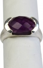 Bague argent Améthyste facettée - Taille 55