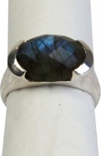 Bague argent Labradorite facettée - Taille 50