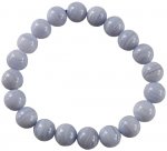Bracelet Perles Rondes Calcédoine Bleue - 10 mm - à l'unité
