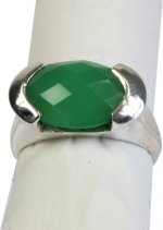 Bague argent Chryso Onyx facetté - Taille 54