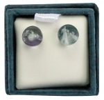 Boucles d'oreilles perles de fluorite - 6 mm