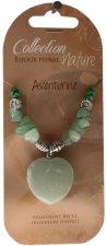 Collier pendentif cœur et perles baroques - Aventurine