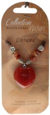 Collier pendentif cœur et perles baroques - Cornaline Chauffée