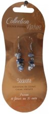 Boucles d'oreilles pierres baroques - Sodalite