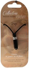 Pendentif pointe et cordon noir - Onyx