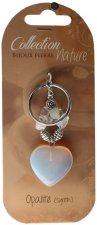 Porte-clef cœur et pierres baroques - Opalite