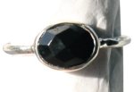 Bague Jonc Argent 925 avec pierre facettée Onyx - T55