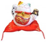 Chat Maneki Neko Porte-Bonheur Tirelire Céramique - 8 cm
