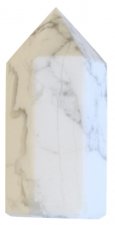 Pointe Polie Hexagonale Howlite Blanche - 3,5 cm