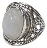 Bague Baroque Argent - Alaka - Pierre de Lune - T55