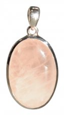 Pendentif Quartz Rose Forme ovale Pierre sertie