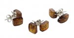 Boucles d'oreilles Ambre Brun - Forme Aléatoire