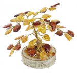 Arbre du Bonheur Ambre mixte 8 cm 45 pierres