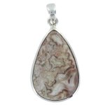 Pendentif avec carte Agate Crazy Lace Argent - Tranche 2,5 à 3 cm